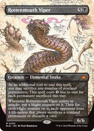 Rottenmouth Viper proxy card MTG Bloomburrow