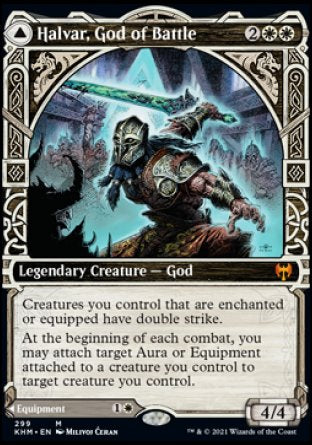 Halvar, God of Battle // Sword of the Realms proxy card MTG Kaldheim
