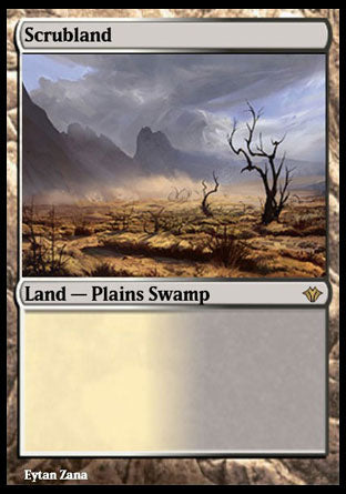 Scrubland proxy card MTG Vintage Masters