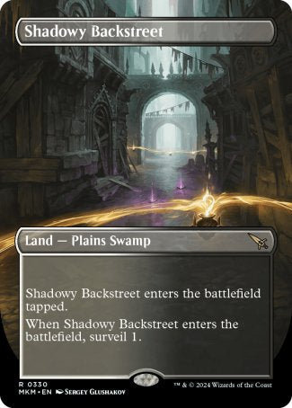 Shadowy Backstreet proxy card MTG Murders at Karlov Manor