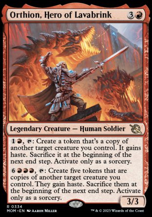 Orthion, Hero of Lavabrink proxy card MTG March of the Machine
