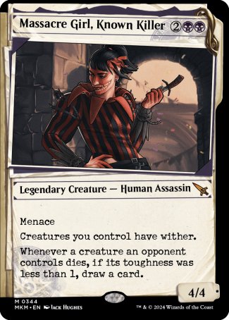 Massacre Girl, Known Killer proxy card MTG Murders at Karlov Manor