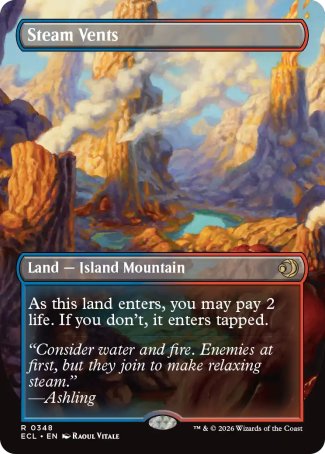 Steam Vents // Steam Vents proxy card MTG Lorwyn Eclipsed
