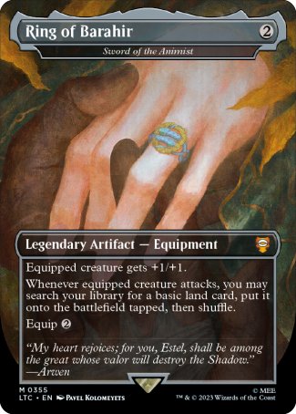 Ring of Barahir // Sword of the Animist proxy card MTG Tales of Middle-earth Commander