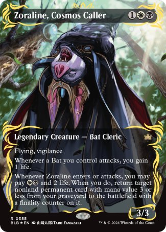 Zoraline, Cosmos Caller proxy card MTG Bloomburrow