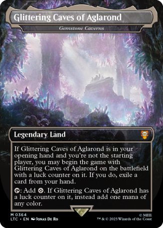 Glittering Caves of Aglarond // Gemstone Caverns proxy card MTG Tales of Middle-earth Commander
