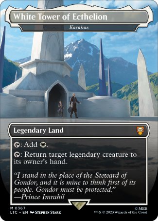 White Tower of Ecthelion // Karakas proxy card MTG Tales of Middle-earth Commander