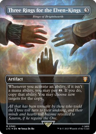 Three Rings for the Elven-Kings // Rings of Brighthearth proxy card MTG Tales of Middle-earth Commander