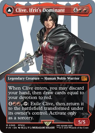 Clive, Ifrit's Dominant // Ifrit, Warden of Inferno proxy card MTG Final Fantasy