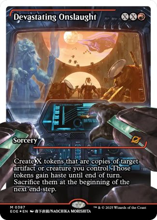 Devastating Onslaught proxy card MTG Edge of Eternities