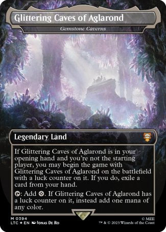 Glittering Caves of Aglarond // Gemstone Caverns proxy card MTG Tales of Middle-earth Commander