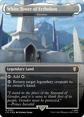 White Tower of Ecthelion // Karakas proxy card MTG Tales of Middle-earth Commander