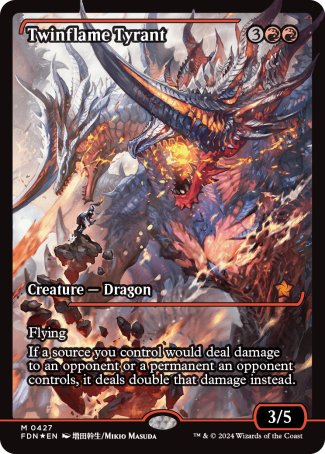 Twinflame Tyrant proxy card MTG Foundations