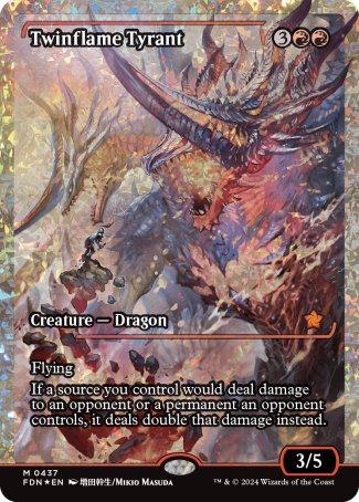 Twinflame Tyrant proxy card MTG Foundations