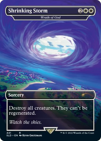 Shrinking Storm // Wrath of God proxy card MTG Secret Lair Drop