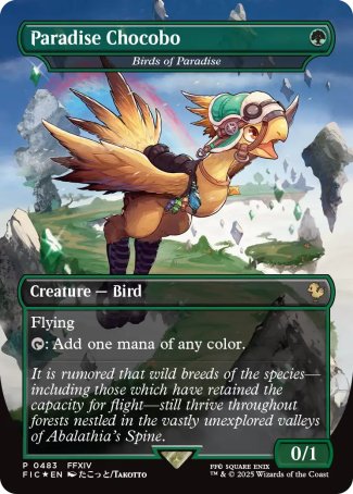 Paradise Chocobo // Birds of Paradise proxy card MTG Final Fantasy Commander