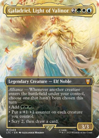 Galadriel, Light of Valinor proxy card MTG Tales of Middle-earth Commander