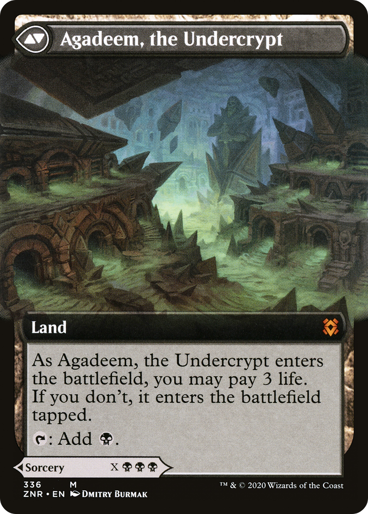 Agadeem, the Undercrypt - back face MTG proxy card