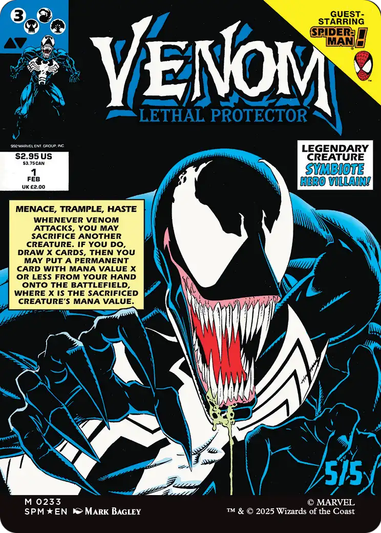 Venom, Lethal Protector - back face MTG proxy card