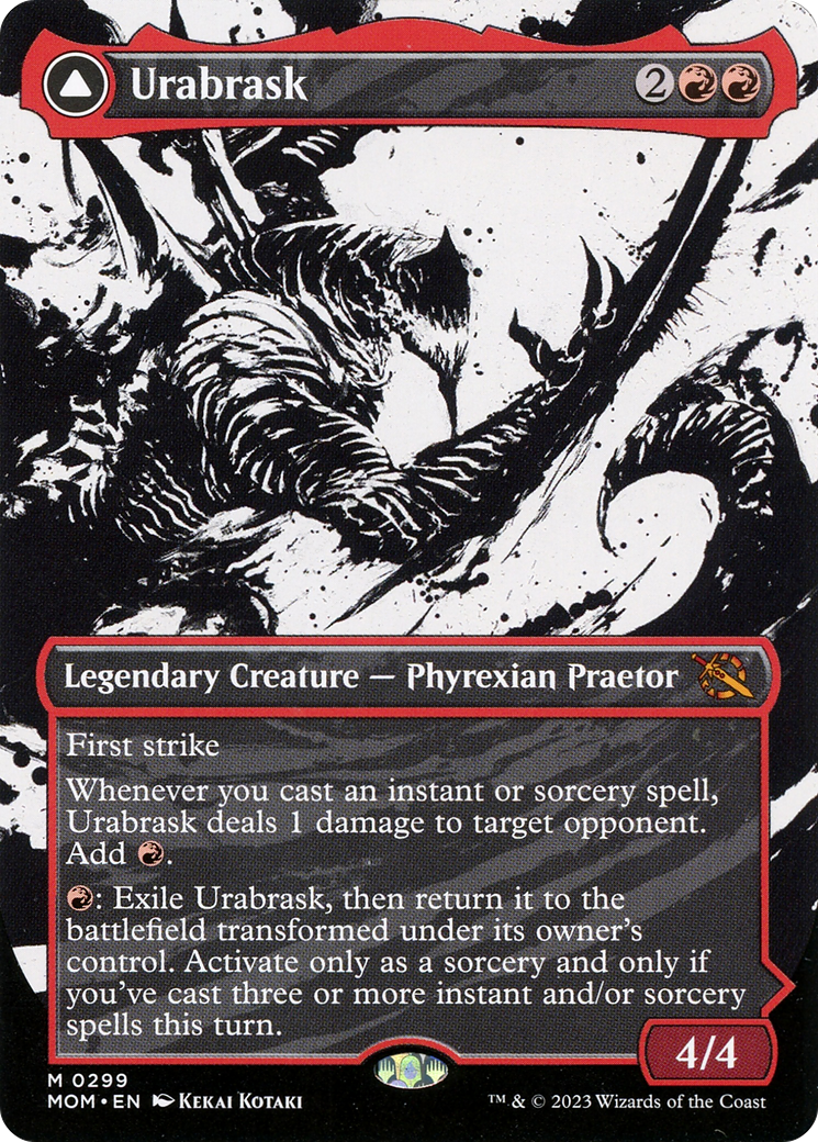 Urabrask // The Great Work MTG proxy card