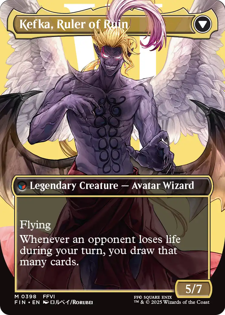 Kefka, Ruler of Ruin - back face MTG proxy card