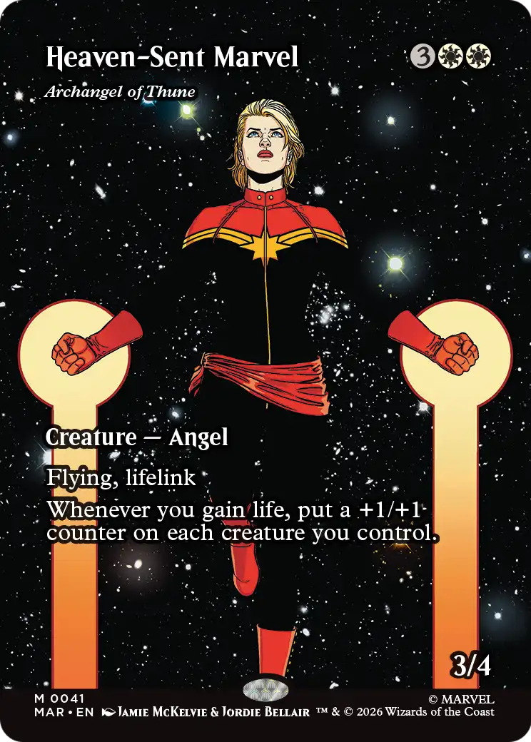 Archangel of Thune “Heaven-Sent Marvel” MTG proxy card
