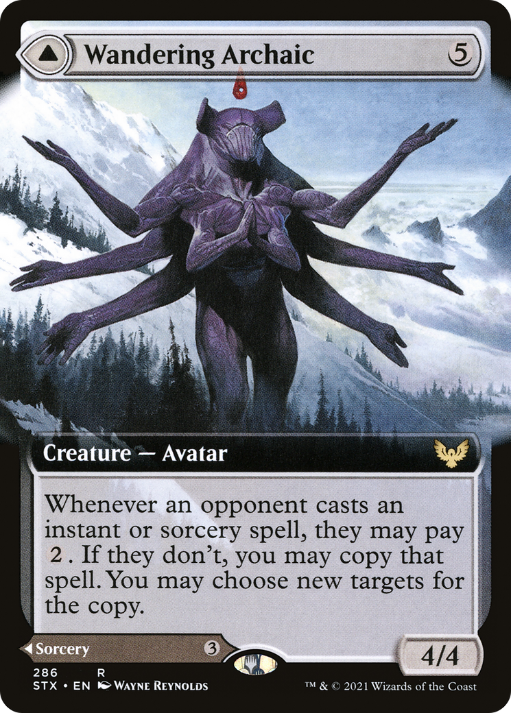 Wandering Archaic // Explore the Vastlands MTG proxy card