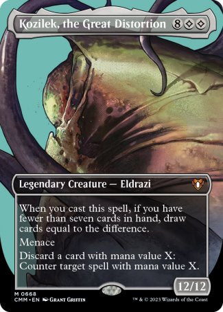 Kozilek, the Great Distortion proxy card MTG Commander Masters