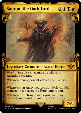 Sauron, the Dark Lord proxy card MTG The Lord of the Rings: Tales of Middle-earth