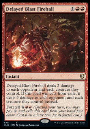 Delayed Blast Fireball proxy card MTG Commander Legends: Battle for Baldur's Gate