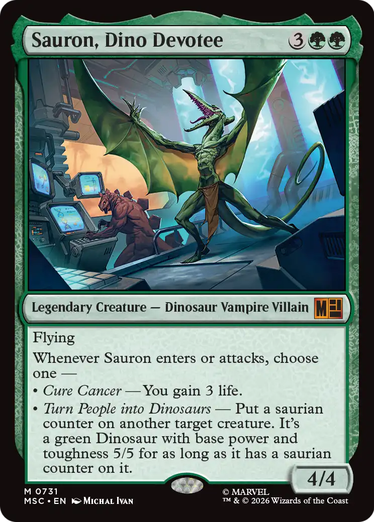 Sauron, Dino Devotee MTG proxy card