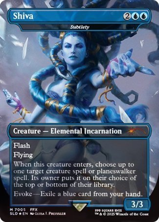 Shiva // Subtlety proxy card MTG Secret Lair Drop