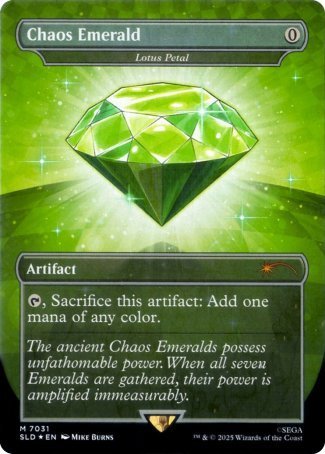 Chaos Emerald // Lotus Petal proxy card MTG Secret Lair Drop