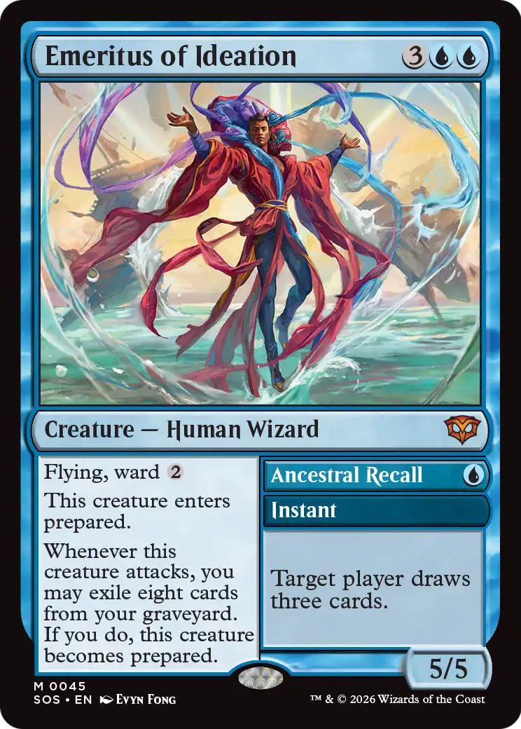 Emeritus of Ideation // Ancestral Recall MTG proxy card