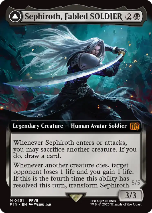 Sephiroth, Fabled SOLDIER // Sephiroth, One-Winged Angel MTG proxy card