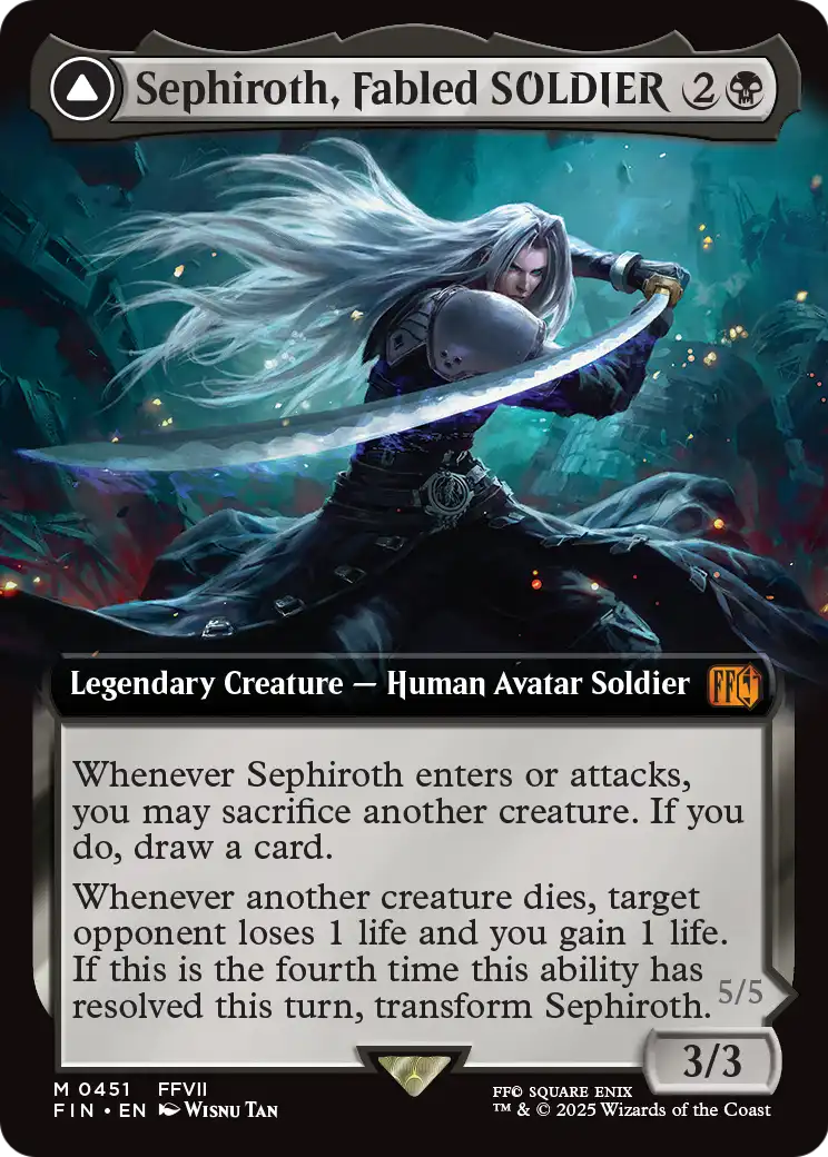 Sephiroth, Fabled SOLDIER // Sephiroth, One-Winged Angel MTG proxy card