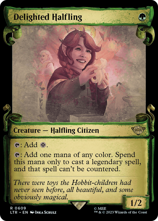 Delighted Halfling MTG proxy card