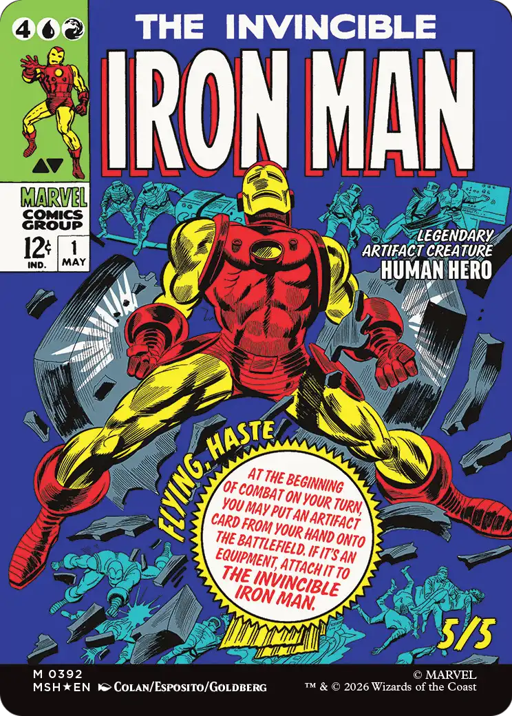 The Invincible Iron Man - back face MTG proxy card