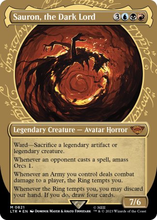 Sauron, the Dark Lord proxy card MTG The Lord of the Rings: Tales of Middle-earth