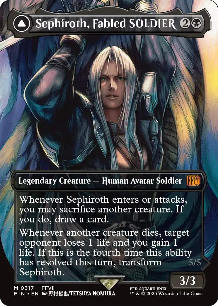 Sephiroth, Fabled SOLDIER // Sephiroth, One-Winged Angel MTG proxy card