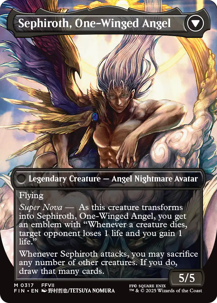 Sephiroth, One-Winged Angel - back face MTG proxy card