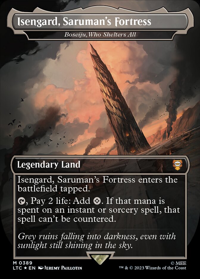 Boseiju, Who Shelters All “Isengard, Saruman's Fortress” MTG proxy card