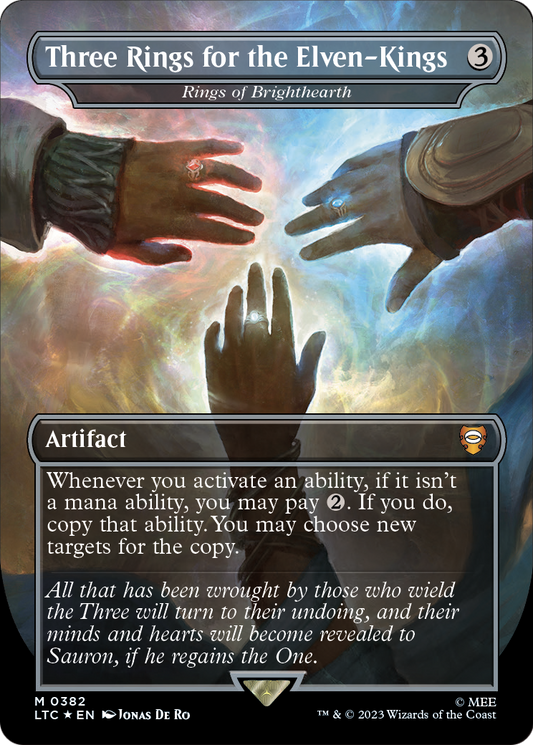 Rings of Brighthearth “Three Rings for the Elven-Kings” MTG proxy card