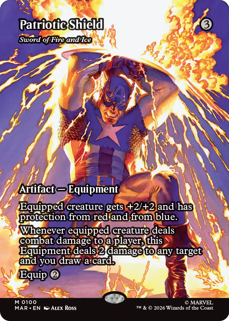 Sword of Fire and Ice “Patriotic Shield” MTG proxy card