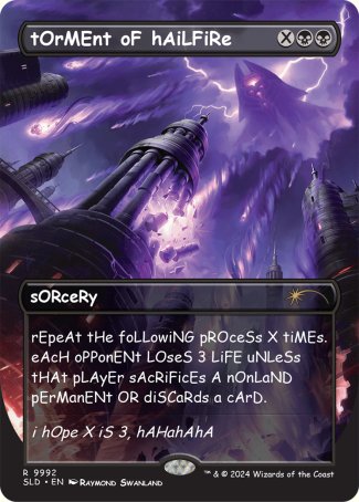 Torment of Hailfire proxy card MTG Secret Lair Drop