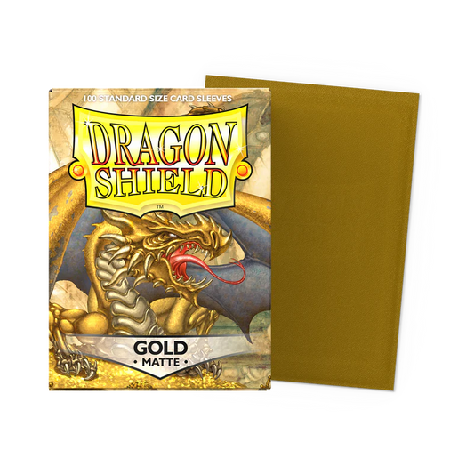 Dragon Shield Matte Gold Sleeves 100 Standard Size Card Sleeves