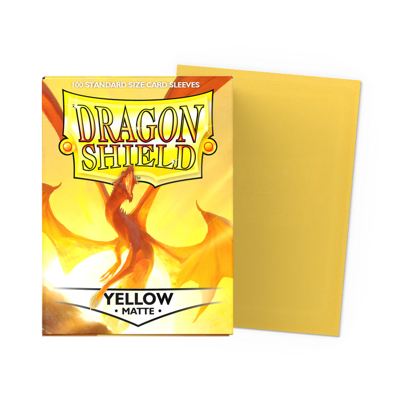 Dragon Shield Matte Yellow card sleeves 100 standard size sleeves 63x88 mm