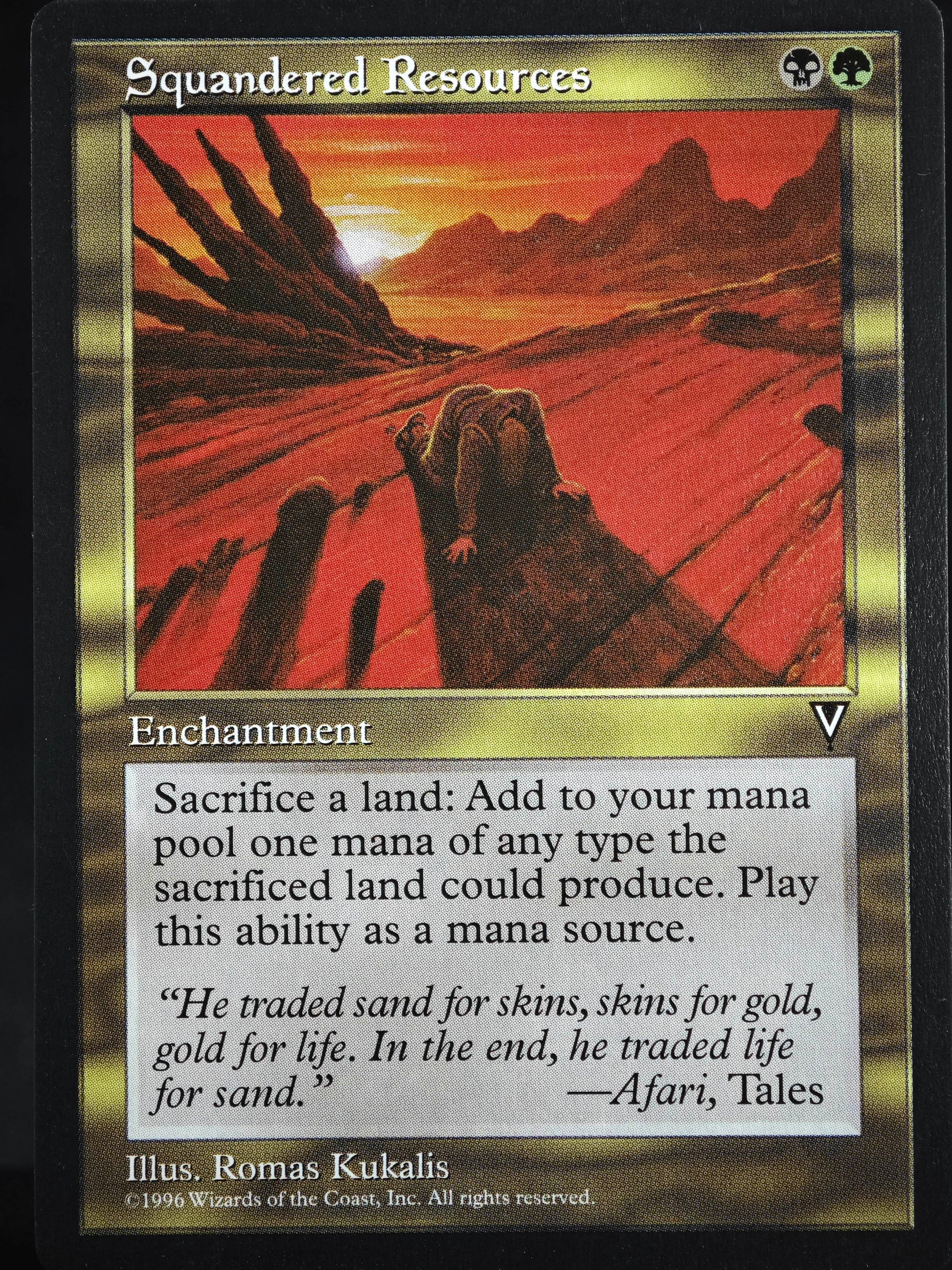 Squandered Resources proxy card MTG Visions
