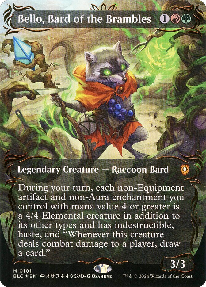 Bello, Bard of the Brambles proxy card MTG Bloomburrow Commander