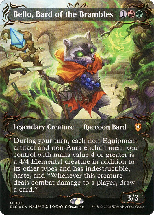 Bello, Bard of the Brambles proxy card MTG Bloomburrow Commander